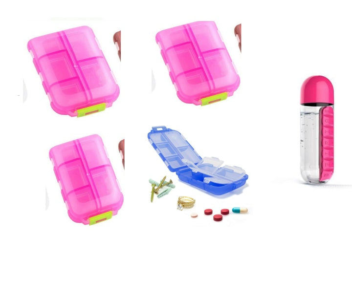 Travel Pill Organizer 10 Grid Moisture Proof Pills Box For Pocket Purse Daily Pill Case Portable Medicine Vitamin Holder Container