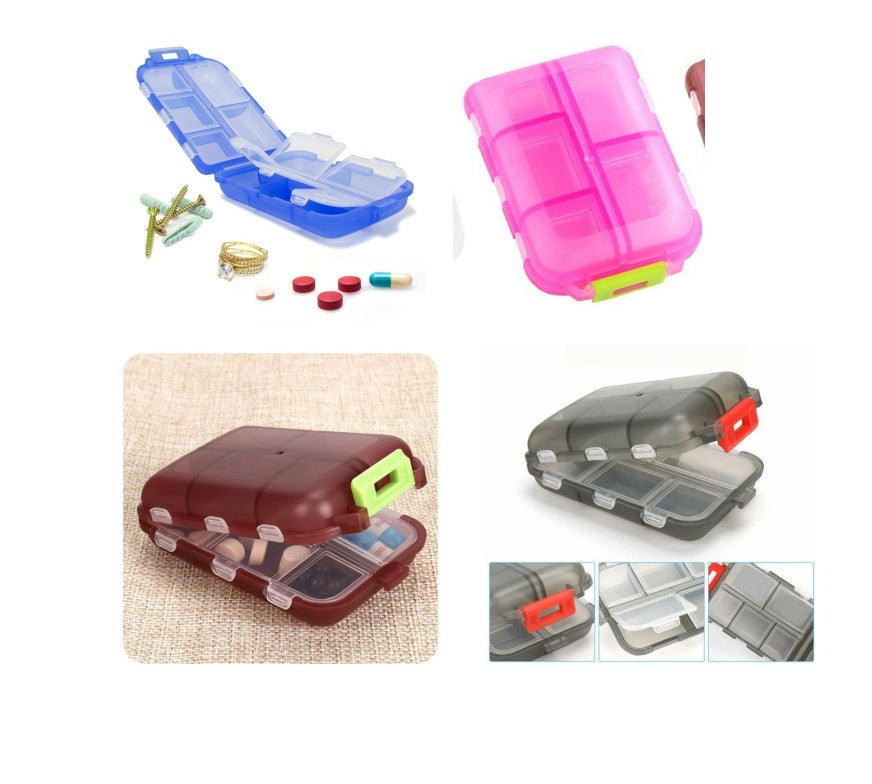 Travel Pill Organizer 10 Grid Moisture Proof Pills Box For Pocket Purse Daily Pill Case Portable Medicine Vitamin Holder Container