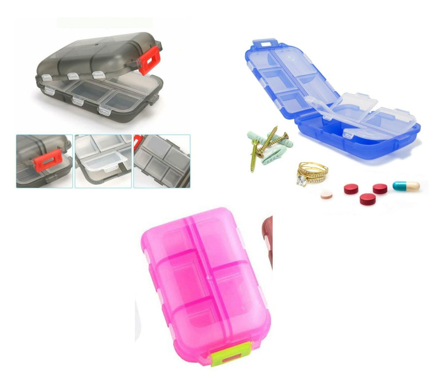 Travel Pill Organizer 10 Grid Moisture Proof Pills Box For Pocket Purse Daily Pill Case Portable Medicine Vitamin Holder Container