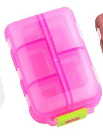 Travel Pill Organizer 10 Grid Moisture Proof Pills Box For Pocket Purse Daily Pill Case Portable Medicine Vitamin Holder Container