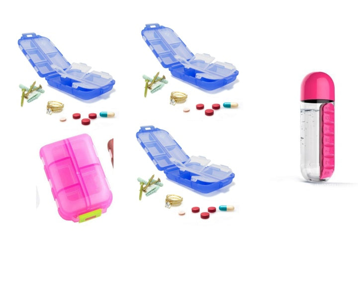 Travel Pill Organizer 10 Grid Moisture Proof Pills Box For Pocket Purse Daily Pill Case Portable Medicine Vitamin Holder Container