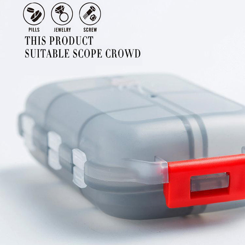 Travel Pill Organizer 10 Grid Moisture Proof Pills Box For Pocket Purse Daily Pill Case Portable Medicine Vitamin Holder Container