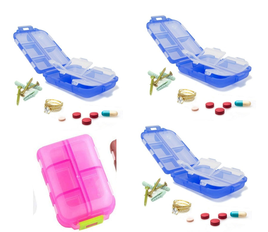 Travel Pill Organizer 10 Grid Moisture Proof Pills Box For Pocket Purse Daily Pill Case Portable Medicine Vitamin Holder Container
