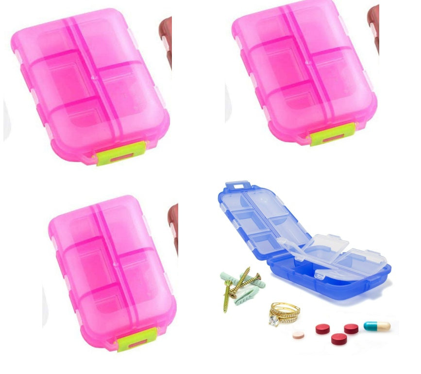 Travel Pill Organizer 10 Grid Moisture Proof Pills Box For Pocket Purse Daily Pill Case Portable Medicine Vitamin Holder Container