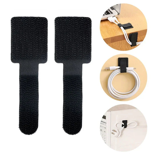 Releasable Cable Organizer Ties Mouse Earphones Wire Management Nylon Cable Ties Reusable Loop Hoop Tape Straps Tie